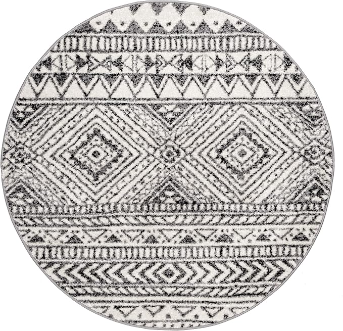 nuLOOM Transitional Tribal Becky Accent Rug, 4' Round, Dark Grey
