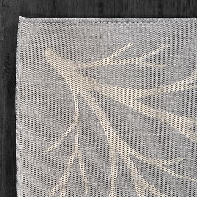 Washable Indoor Outdoor Rug 5x7 Modern Area Rugs Branch Pattern Non Shedding Waterproof Easy Clean Patio Deck Porch Living Room Bedroom Garden RV (5 X 7 Gray)