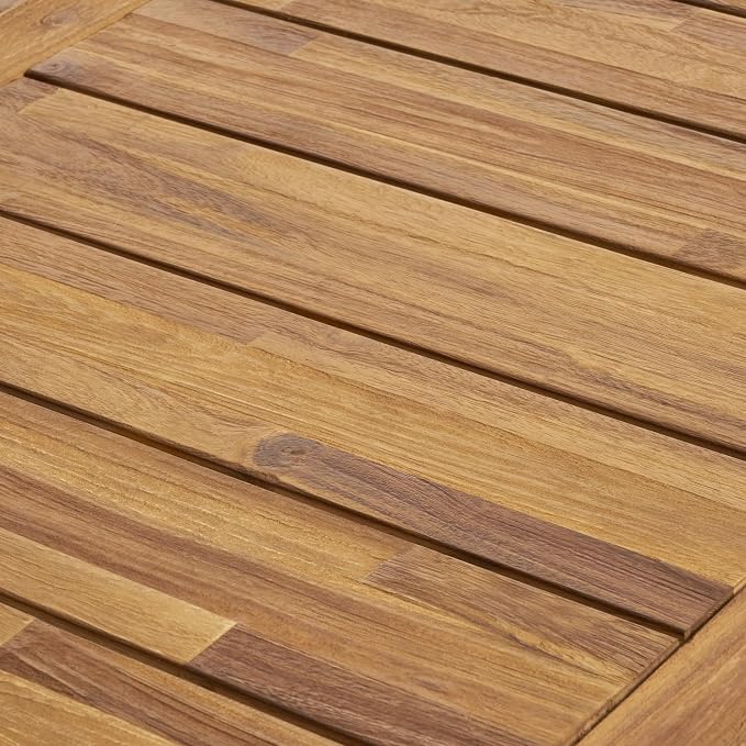 Merax 69" Outdoor Acacia Wood Dining Table, Rectangular Patio Table with Slatted Surface, Sandblast Natural Finish