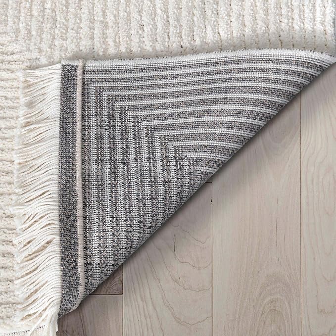 Well Woven Allie Ivory Squares Geometric Runner Rug 2x7 (2'3" x 7'3" Runner) - Soft High-Low Design for Hallway & Entryway