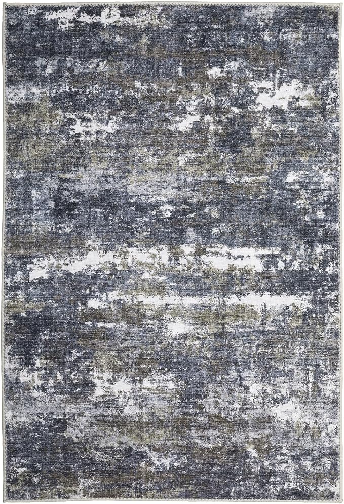 ROYHOME 8x10 Abstract Rugs Machine Washable for Living Room, Grey Brown | Modern Carpet for Bedroom Farmhouse Indoor Large Floor Carpet with Non Slip Backing Stain Resistant