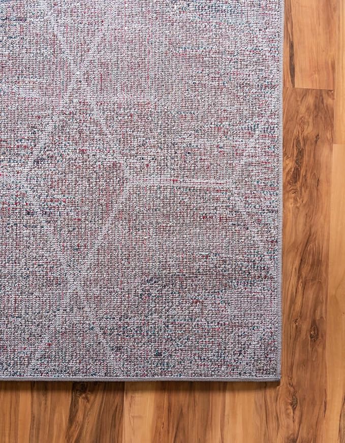 Unique Loom Trellis Frieze Collection Area Rug - Geometric (3' 3" Square, Blue Multi/ Ivory)