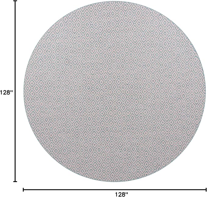Unique Loom Jill Zarin Jill Zarin Outdoor Collection Area Rug - Costa Rica (10' 8" Round, Pink and Aqua/Light Blue)