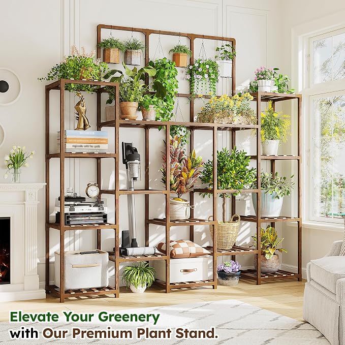 EnHomee Tall Plant Stand, 63''H Large Plant Stand for Multiple Plants Pot, Indoor Plants Shelves for Living Room, Patio, Balcony, Yard, Garden