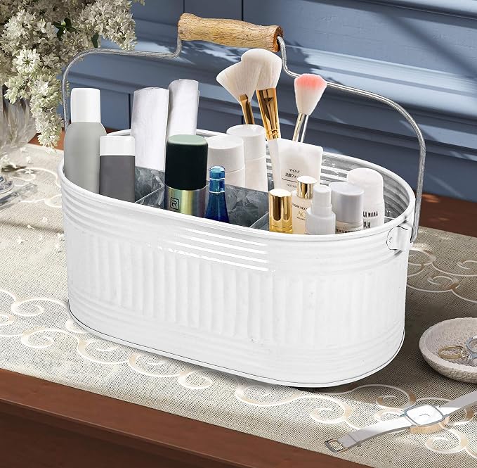 Alpha Living Home Silverware Organizer Kitchen Drawer Organizer Utensil Organizer Silverware Holder Cutlery Organizer Flatware Organizer Farmhouse Chic Design for Kitchen, Picnics & Parties (White)