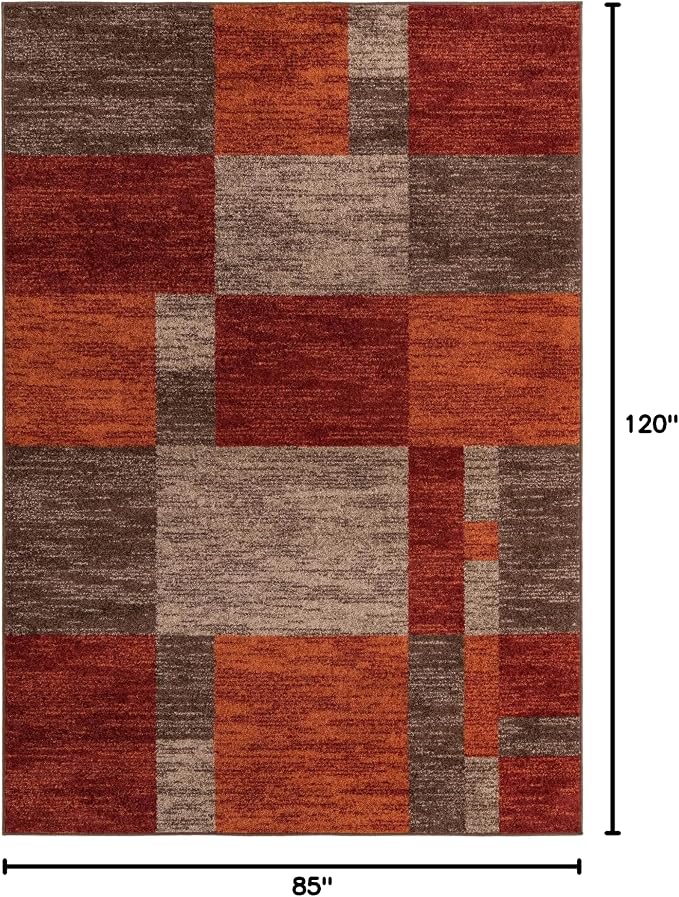 Unique Loom Autumn Collection Area Rug - Providence (7' 1" x 10' Rectangle, Multi/ Beige)