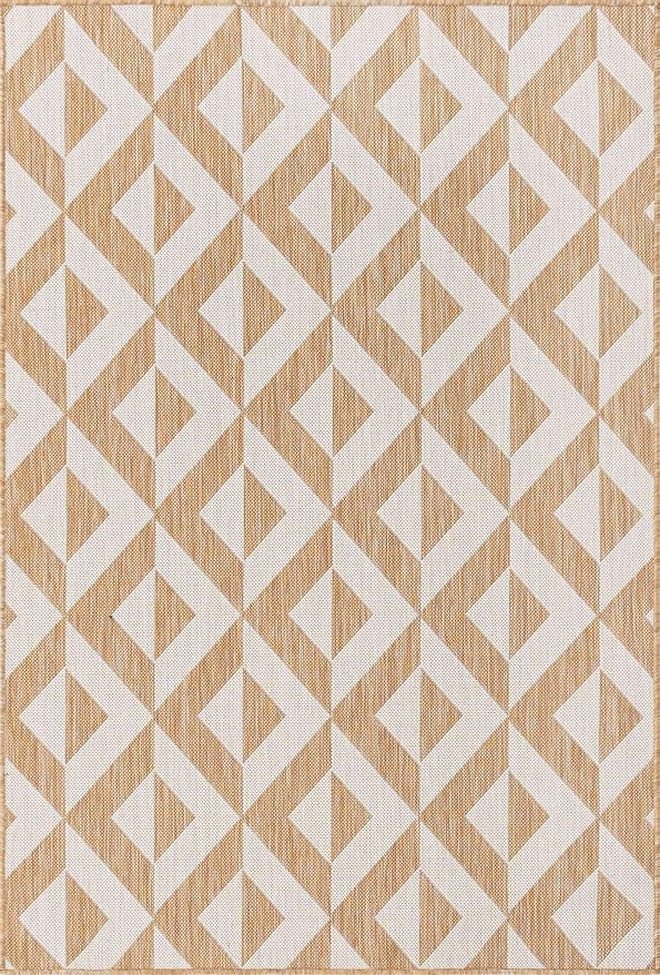 Unique Loom Outdoor Collection Area Rug - Napa (4' 1" x 6' 1" Rectangle, Beige/ Brown)