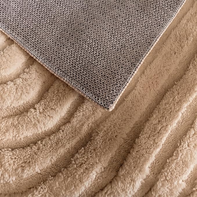 Brown Geometric 8x10 Solid Area Rug, Washable Living Room Rug | Ultra Soft Boho Pattern Minimalist Non-Slip Carpet, 8'x10' Rugs for Bedroom, Kids Room, Nursery, Apartment, Home Office