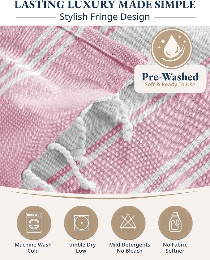 LANE LINEN Beach Towels 6 Pack - Oversized & Pre-Washed Large Beach Towel Set - Stylish Pool Towels for Adults, Quick Dry, Soft & Lightweight Lightweight Travel Towel Pack, 39"x71" - Coastal Harmony