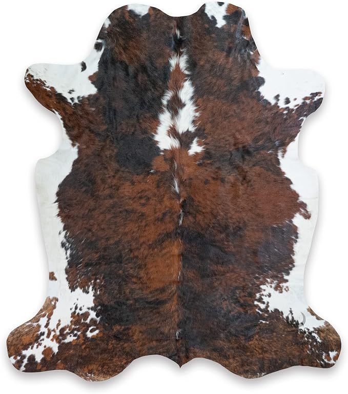 rodeo Cowhide Rug Large Genuine Western Room docoration Rug for Living Room Bedroom Cow Skin Rustic Southwestern Home Decor Must Have Size Approx 5x6-6x6ft