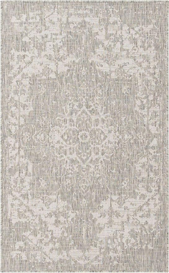 Unique Loom Outdoor Collection Area Rug - Dubai (3' 3" x 5' 3" Rectangle, Gray/ Ivory)