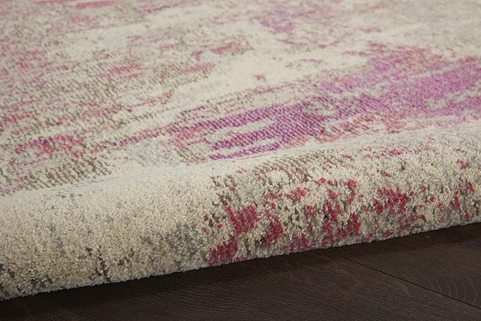 Nourison Home Celestial Modern Abstract Ivory/Pink 2' x 6' Area Rug, Easy Cleaning, Non Shedding, Bed Room, Living Room, Dining Room, Kitchen (2x6)