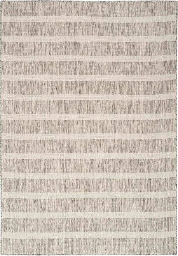 Nourison Home Positano Grey Ivory 7' x 10' Area Rug - Easy Clean, Non Shedding, Bed Room, Living Room, Dining Room, Kitchen (7' x 10')