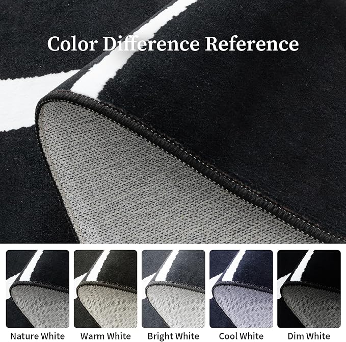 2x6 Washable Modern Black White Kitchen Runner Rug | Ultra-Thin Low Pile, Non-Slip TPE Backing, Soft Stain Resistant, Machine Washable, for Bedroom Livingroom High Traffic