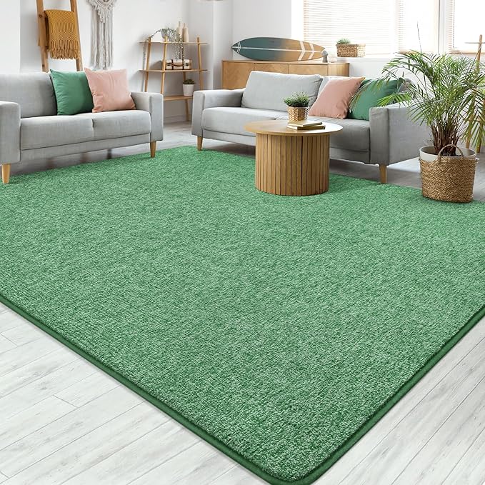 Chicrug Memory Foam 3x5 Area Rugs for Bedroom Living Room Entryway | Low-pile Soft Carpet Rug for Kids Playroom, Floor Rug for Bedside Dorm Dining Room Home, Green and White