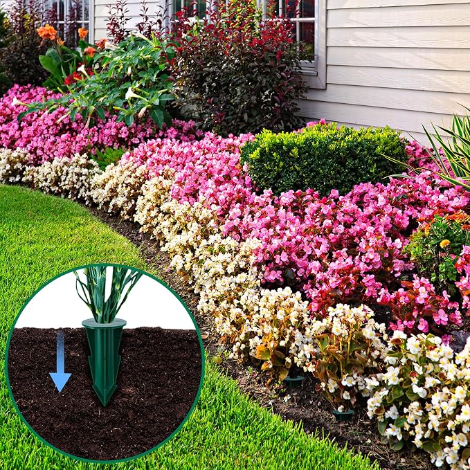 4 Pcs Memorial Artificial Flower Holder, Patio Garden Floral Ground Spikes, Cemetery Flower Container Stakes for Outdoor Yard Grave Faux Flowers Indoor Window Box Planter Pot
