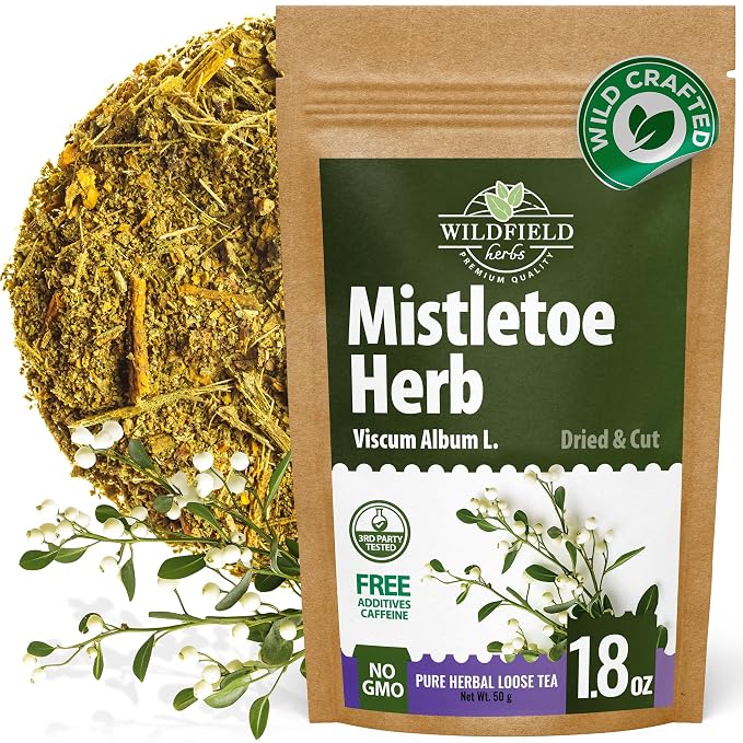 1.8 oz. Dried Mistletoe Herb Tea Goat'S (Viscum) - 50g Mistletoe Herb Herbal Tea Muerdago