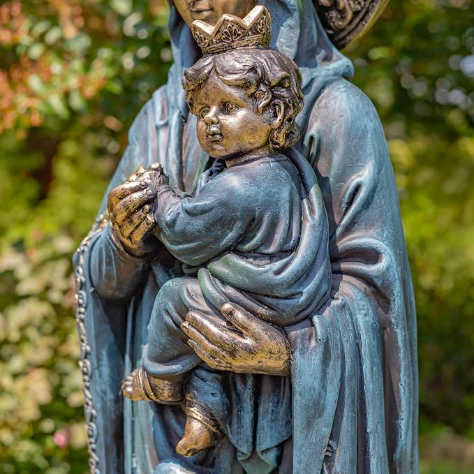 Zaer Ltd. Our Lady of Perpetual Help Garden Statue, 48" H, Magnesium Madonna with Child, Antique Grey or Bronze (Antique Bronze)