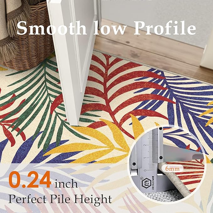 8x10 Indoor Outdoor Area Rug Washable Patio Rug Multicolored Non Slip Non Shedding Waterproof Carpet for Living Room Bedroom Camping Porch Backyard Camping RV Balcony Poolside Deck