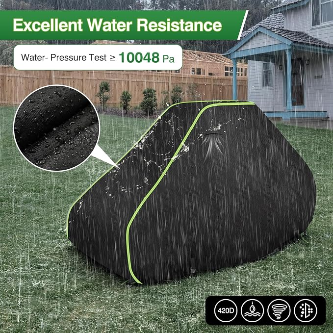 Zero Turn Mower Cover-Heavy-Duty 420D Waterproof Lawn Covers, with Cotton Lined Oxford Fabric & Air Vents, Universal Fit for Toro TimeCutter, John Deere, Cub Cadet, Husqvarna