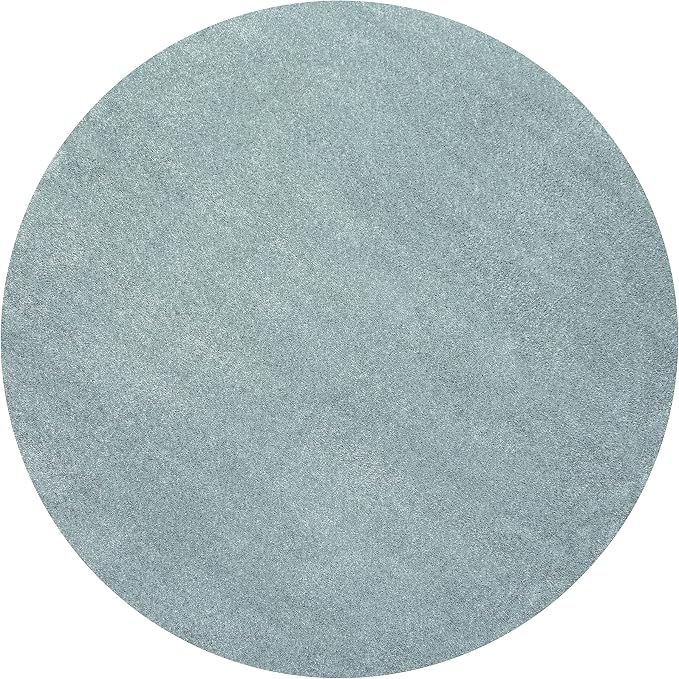 JONATHAN Y Haze Solid Low-Pile Aqua Blue 5' Round Indoor Area Rug, Coastal,Bohemian,Minimalist,Classic, Easy-Cleaning for Living Room,Bedroom,Kitchen,Pet Friendly,Non-Shedding (SEU100S-5R)