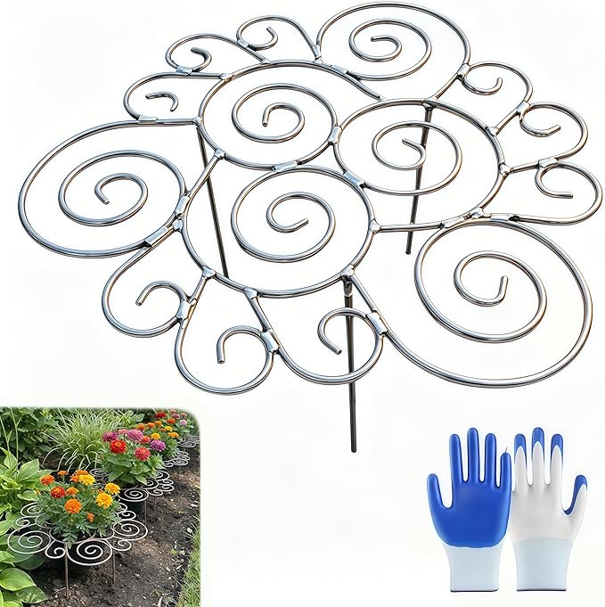 2026 New Peony Cages and Supports, Metal Plant Support Ring for Garden, Indoor Pots, Flower Hoop for Upright Growth and Protection (1, M（15.9" x 15.9"）)