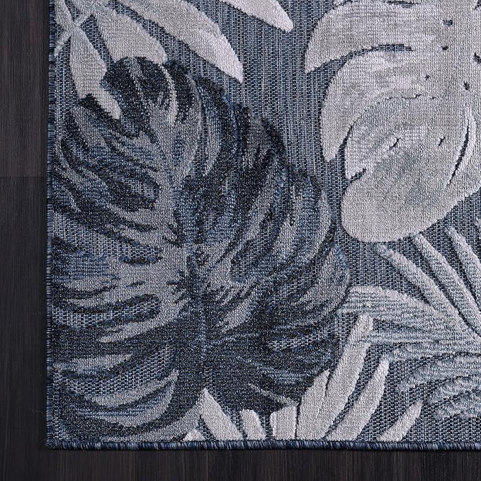 CAMILSON Runner Outdoor Rugs Oriental Retro Traditional Floral Medallion Area Rug 2x7 Non-Shedding Stain Resistant Indoor Carpet for Bathroom Hallway Kitchen Office (2 x 7 / Navy Blue)