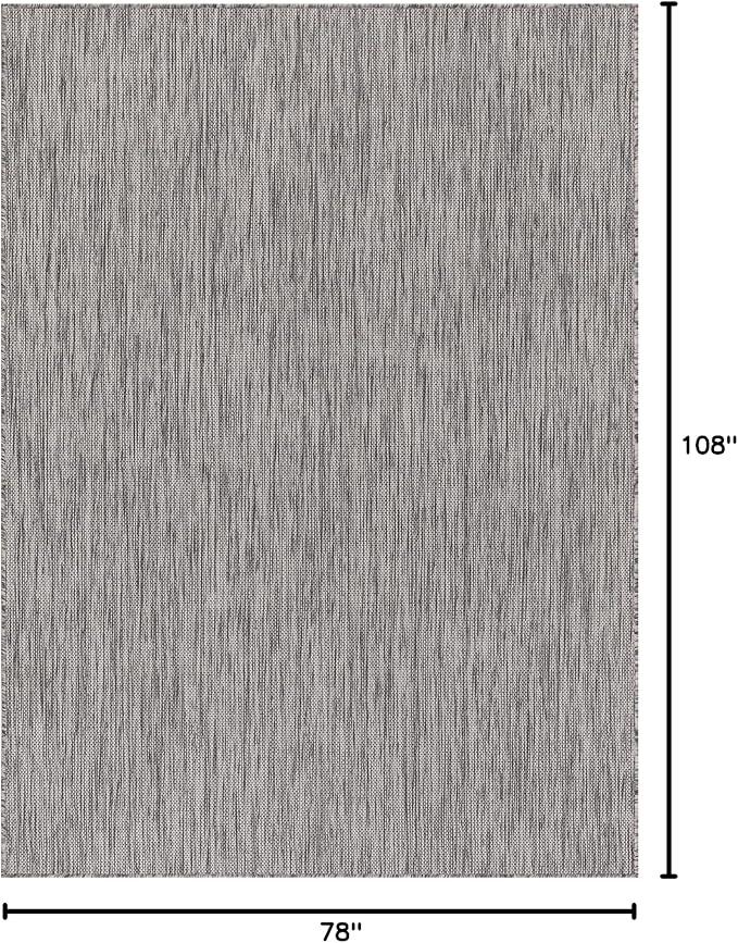 Washable Indoor Outdoor Rug 6x9 Weather Resistant Area Rugs Modern Solid for Porch Deck Balcony Backyard Patio Outside Carpet (6 X 9 Silver Grey)