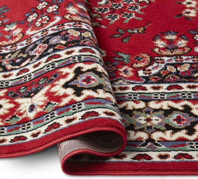 Home Dynamix Premium Sakarya Traditional Medallion Runner Area Rug, Red/Black, 1'9"x7'2"