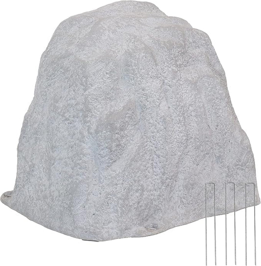 Sunnydaze 21.5” H Large Faux Landscape Rock Cover - Lightweight Polyresin Fake Rock Well Pump Cover for Outside – Realistic Natural Texture – Gray