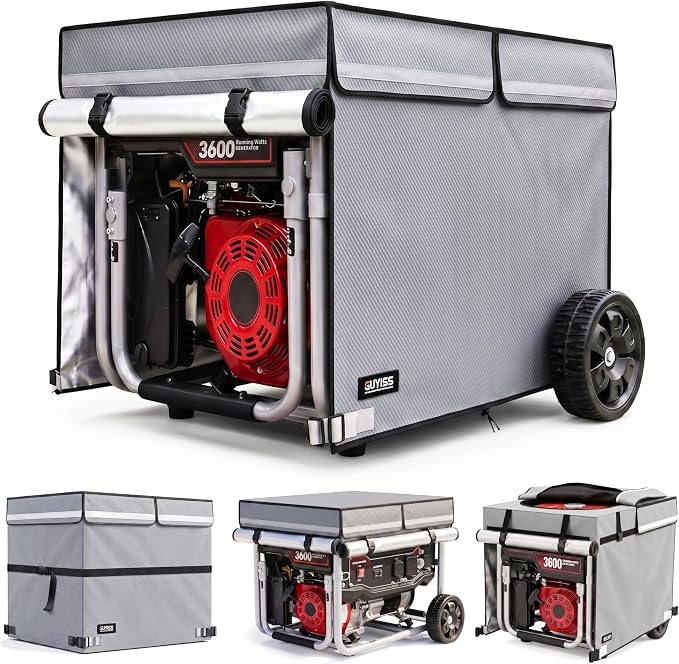 30×30×27 Inch Generator Covers for Outside. 900D+210D Double-layer Fabric, Designed to Handle Extreme Weather with Ease. Fits Most 5000-13000W Generators. Black