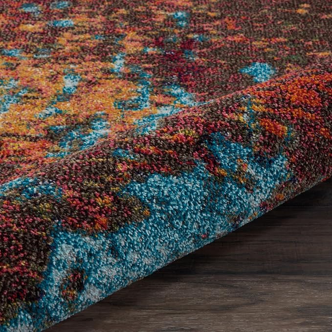 Nourison Home Celestial Atlantic 9' x 12' Area Rug - Easy Clean, Non Shedding, Bed Room, Living Room, Dining Room, Kitchen (9' x 12')