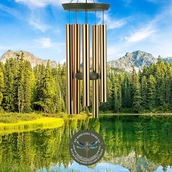 ASTARIN Personalized Wind Chimes, Memorial Wind Chimes, Dragonfly Custom Name Sympathy Gifts Windchime for Loss of Loved One, Condolences 30in/36in Wind Chime for Loss of Loved Ones(Produced in Texas)