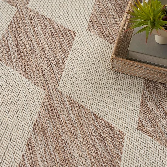 Nourison Home Positano Beige 9' x 12' Area Rug - Easy Clean, Non Shedding, Bed Room, Living Room, Dining Room, Kitchen (9' x 12')