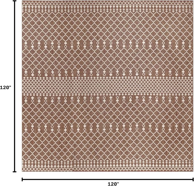 Nourison Home Positano Natural 10' x Square Area Rug - Easy Clean, Non Shedding, Bed Room, Living Room, Dining Room, Kitchen (10' x Square)