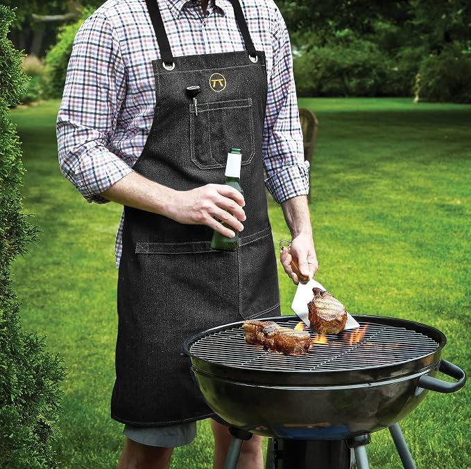 Outset Grill and Kitchen Apron, Black Demin, 27" x 30"