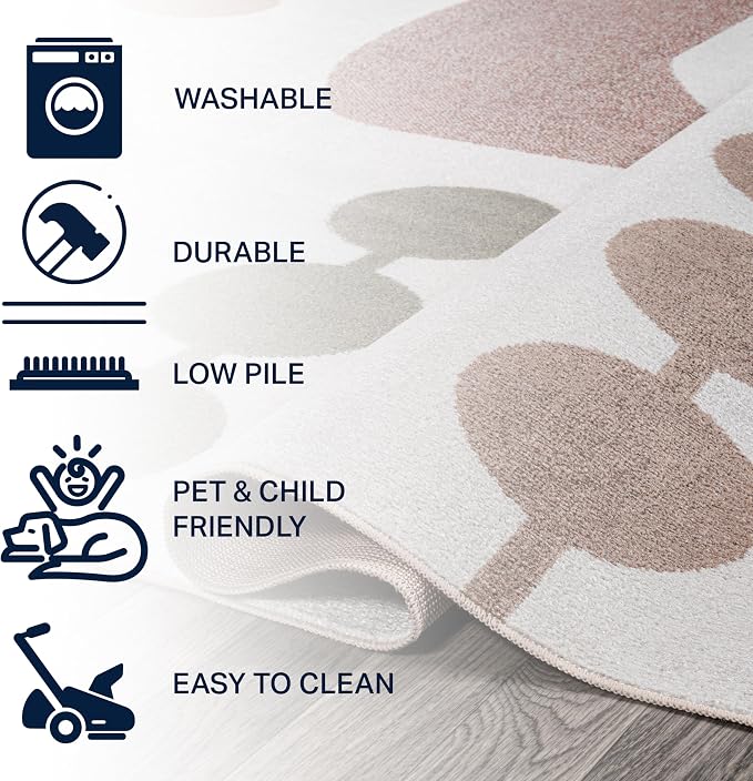 JONATHAN Y Machine Washable Cream/Multi Indoor Area Rug 5X8 ft, Riley Abstract Coastal Contemporary for Living Room, Bedroom, Kitchen, Office, Easy-Cleaning, Pet-Friendly, Non-Shedding WSH308A-5