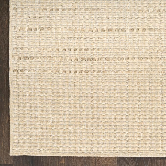 Nourison Home Tulum Cream 9' x 12' Area Rug - Easy Clean, Non Shedding, Bed Room, Living Room, Dining Room, Kitchen (9' x 12')