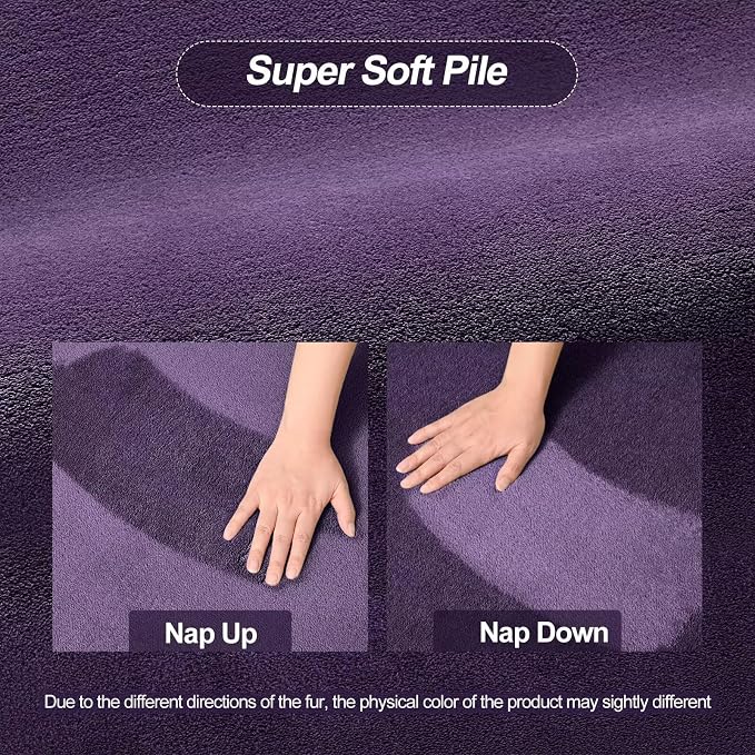 Vasofe 6x9 Purple Area Rugs for Bedroom, Super Soft Living Room Dorm Rug | Low Pile Thickened Memory-Foam Throw Carpet, Non-Slip Washable Carpets for Kids Boys Girls Room Nursery Playroom Home Decor