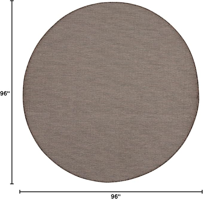 Nourison Home Positano Natural 8' x Round Area Rug - Easy Clean, Non Shedding, Bed Room, Living Room, Dining Room, Kitchen (8' x Round)