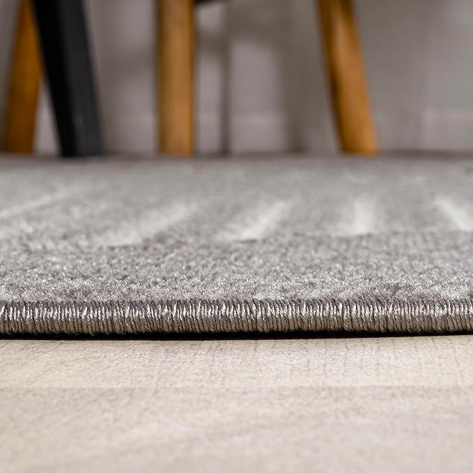 JONATHAN Y Nordby High-Low Arch Striped Gray/Cream Indoor/Outdoor Area Rug, 4x6, Contemporary, Bohemian, Transitional for Bedroom,Kitchen,Living Room,Non Shedding (SCN104C-4)