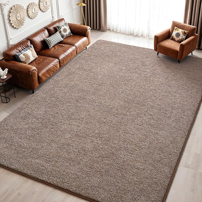 Keeko 4x6 Area Rugs for Living Room,Soft Washable Memory Foam Bedroom Rug | Indoor Throw Rug Low Pile Minimalist Non Slip Carpet for Kids Nursery Classroom Dorm Room Home Decor Brown and White