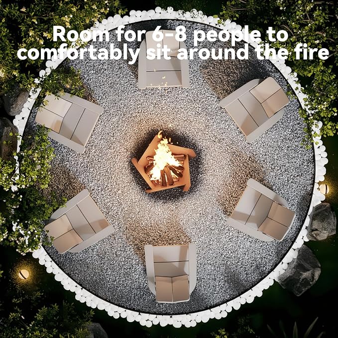 Decoroca Corten Steel Fire Pit - Outdoor Wood Burning Pit for Backyard Patio, Garden & Terrace, Durable & Weather-Resistant, Ideal for Family Gatherings & Parties