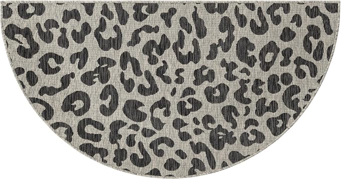 Unique Loom Outdoor Safari Collection Area Rug - Leopard (3' 1" x 6' 1" Hearth Light Gray/Gray)