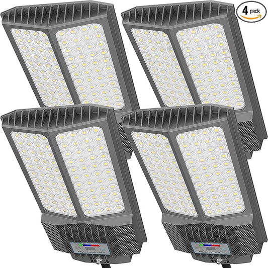 9800W Solar Street Lights Outdoor,750000Lm Solar Parking Lot Lights Commercial Street Light Dusk to Dawn,7000K LED Security Flood Light with Motion Sensor and Remote Control for Street,Court,Yard