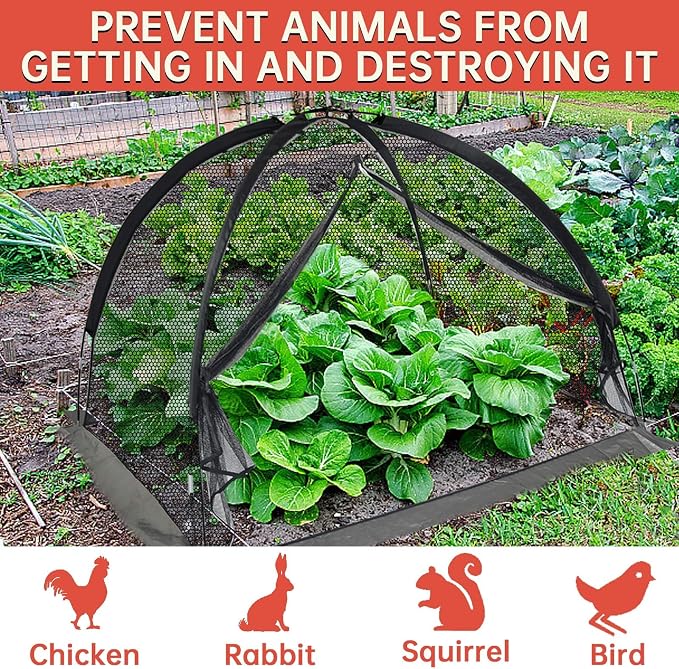 Pond Cover Dome: Protective Netting Tent for Outdoor Fish Koi Ponds Garden Leaves Vegetable Plant Care Use 9X12 FT