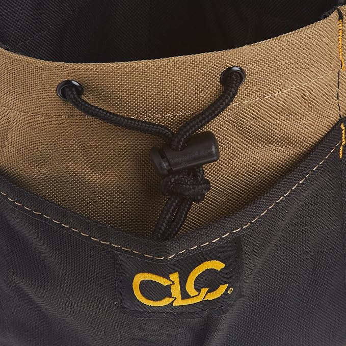 CLC Custom LeatherCraft 1148 Drawstring Bucket Bag, 18 Pocket , Black