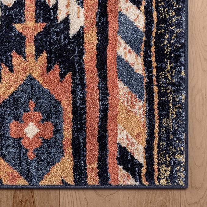 Well Woven Tulsa Lea Blue Traditional Southwestern Tribal 7'10" x 9'10" Area Rug