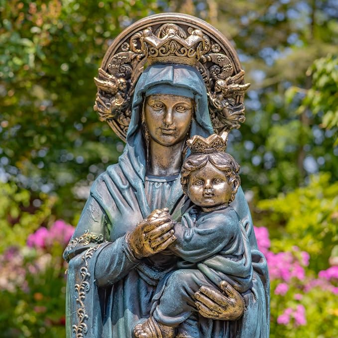 Zaer Ltd. Our Lady of Perpetual Help Garden Statue, 48" H, Magnesium Madonna with Child, Antique Grey or Bronze (Antique Bronze)