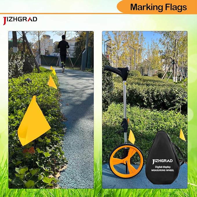 200Pack Yellow Marking Flags, JIZHGRAD 15x4x5 Inch Marker Flags Use for Yard & Lawn, Boundary & Dog Training, Survey & Landscape, Sprinkler & Surveyor, Garden & Construction, High Visibility, Sturdy, Versatile, UV & Weather Resistant